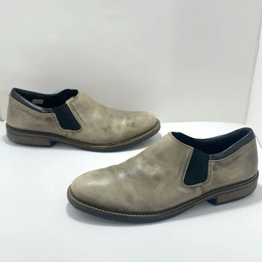Naot Men’s Director Slip On Leather Gray Black Shoes Size 12-12.5 US